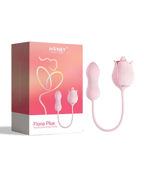 Fiona Plus Rose Clit Licking Stimulator & Thrusting Egg - Pink