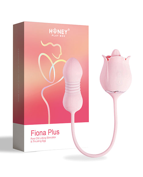 Fiona Plus Rose Clit Licking Stimulator &amp; Thrusting Egg - Pink